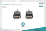Digitus Kabel połączeniowy DisplayPort z zatrzaskami 4K 60Hz UHD Typ DP/DP M/M czarny 1m