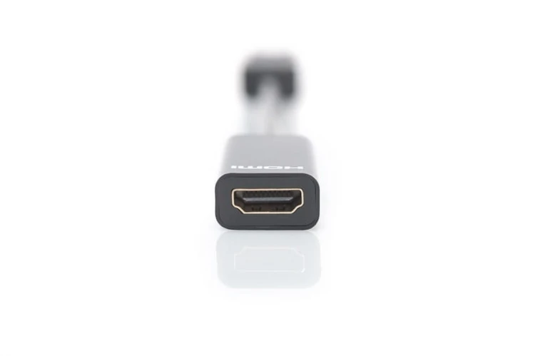 Digitus Kabel adapter Displayport z zatrzaskiem 1080p 60Hz FHD Typ DP/HDMI A M/Ż czarny 0,15m