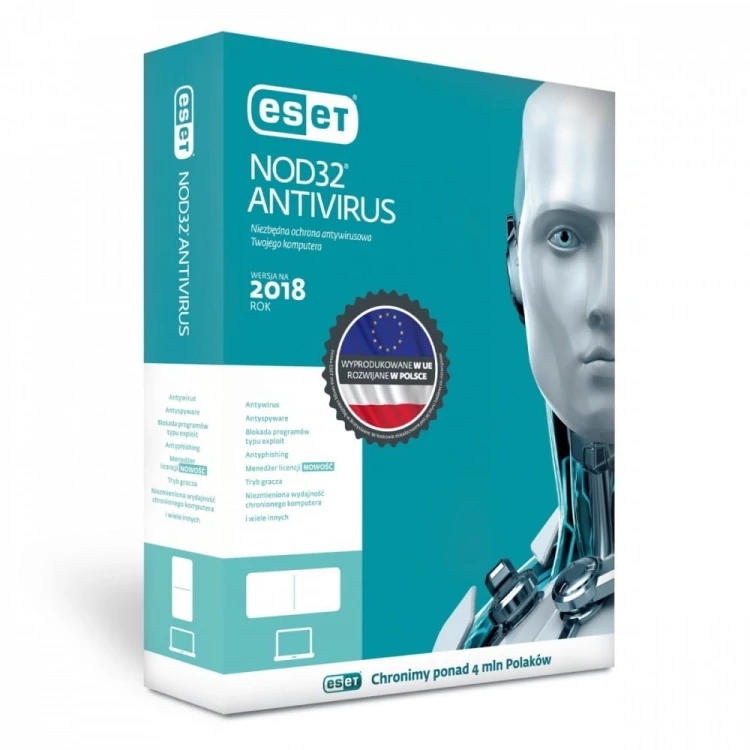 ESET NOD32 Antivirus BOX 1U 12M ENA-K-1Y-1D Przedłużenie