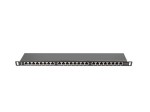Lanberg Patch Panel 24 Port 0.5U Kat.5E czarny ekranowany