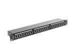 Lanberg Patch Panel 24 Port 1U Kat.5E czarny ekranowany