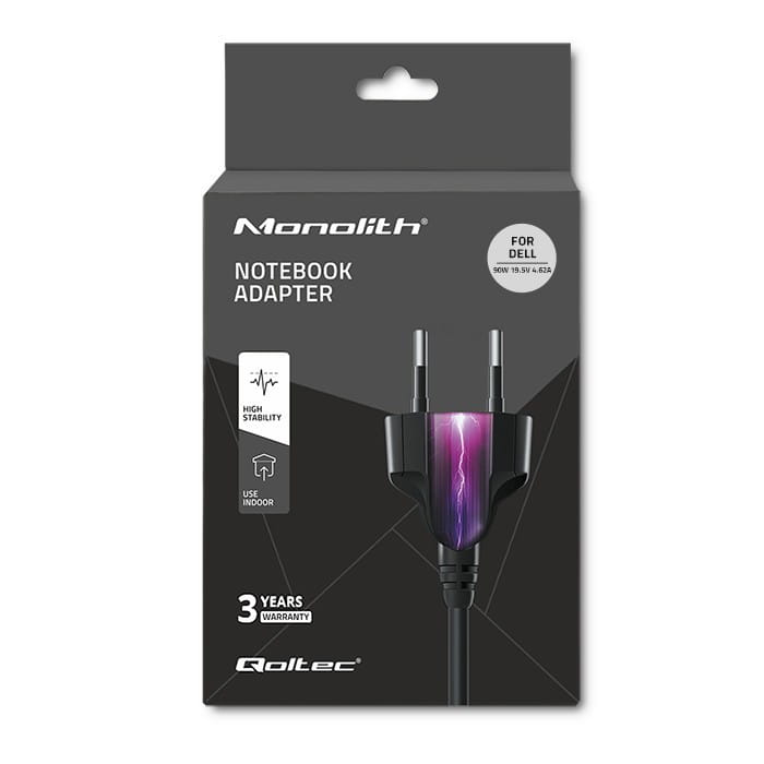 Qoltec Zasilacz do Dell 90W | 19.5V | 4.62A | 4.5*3.0+pin