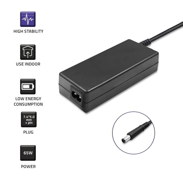 Qoltec Zasilacz do Dell 65W | 19.5V | 3.34A | 7.4*5.0+pin