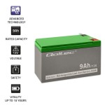 Qoltec Akumulator żelowy | 12V | 9Ah | max.90A | AGM