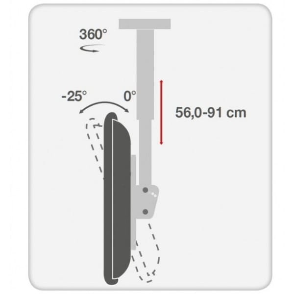 Techly Uchwyt sufitowy LCD/LED 32-55cali czarny, 50kg