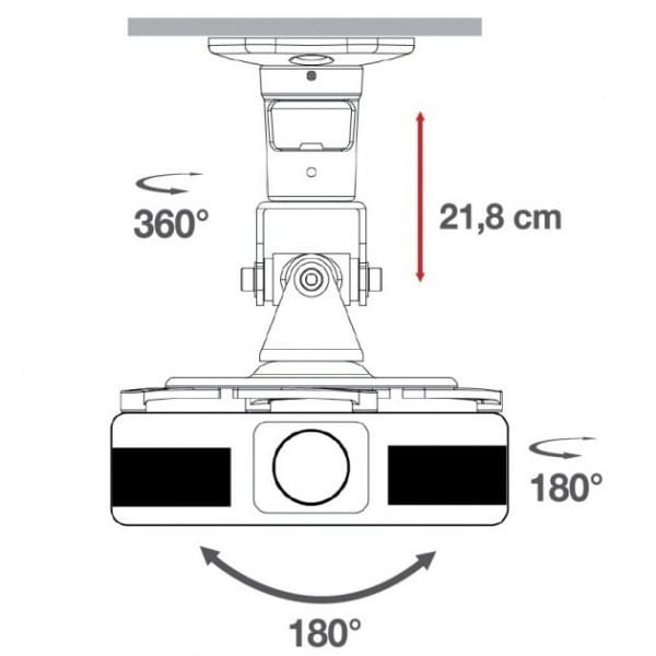 Techly Ramię do projektora 22cm 10kg sufitowe białe