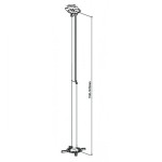 Techly Ramię do projektora 110 -190cm sufitowe, 15kg, srebrne
