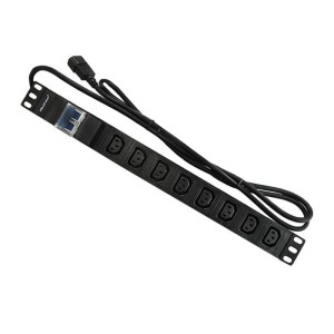 Qoltec Listwa zasilająca do Rack 19cali | circuit breaker | 1U | 10A | PDU | 8xIEC C13 | 2m