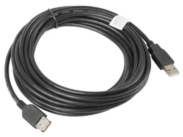 Lanberg Przedłużacz kabla USB 2.0 AM-AF czarny 5M