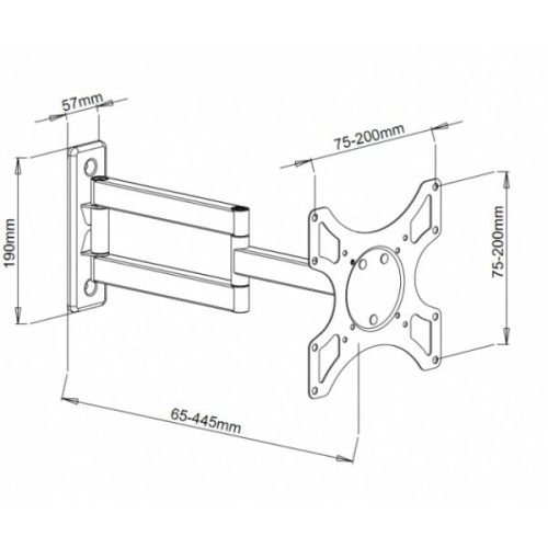 Techly Uchwyt ścienny LCD/LED 19-37cali, podwójne ramię, regulowany, biały