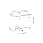 Techly Stolik do projektora/notebooka, mobilny czarny
