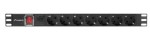 Lanberg Listwa zasilająca Rack PDU 19"  1U 10A 7X SCHUKO 2m czarny C14