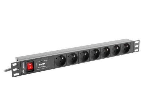 Lanberg Listwa zasilająca Rack PDU  19"  1U 16A 7X 230V PL 2m czarna