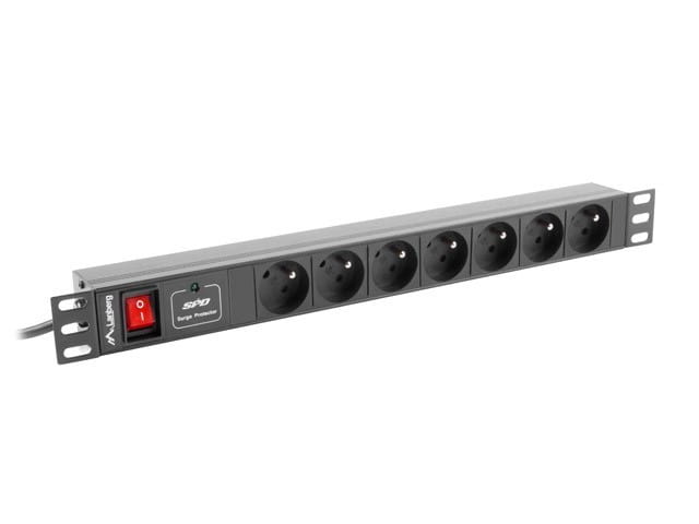 Lanberg Listwa zasilająca Rack PDU  19"  1U 16A 7X 230V PL 2m czarna