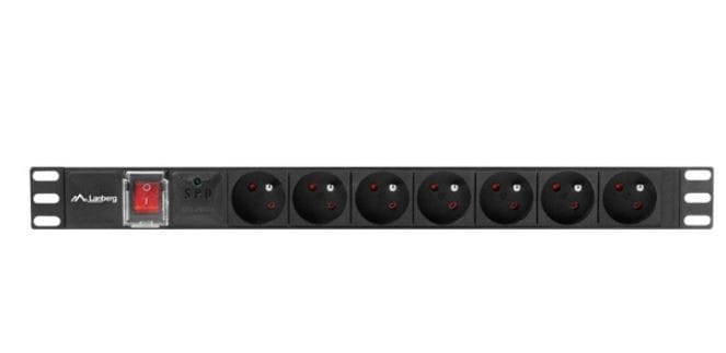 Lanberg Listwa zasilająca Rack PDU  19"  1U 16A 7X 230V PL 2m czarna