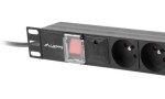 Lanberg Listwa zasilająca Rack PDU  19"  1U 16A 7X 230V PL 2m czarna