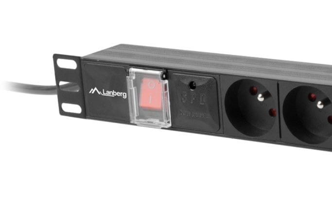 Lanberg Listwa zasilająca Rack PDU  19"  1U 16A 7X 230V PL 2m czarna