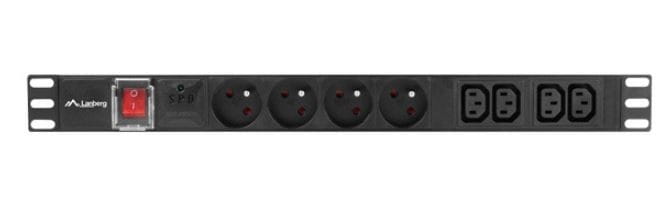 Lanberg Listwa zasilająca Rack PDU 1U 16A 4X 230V PL 4X IEC C13 2m czarna