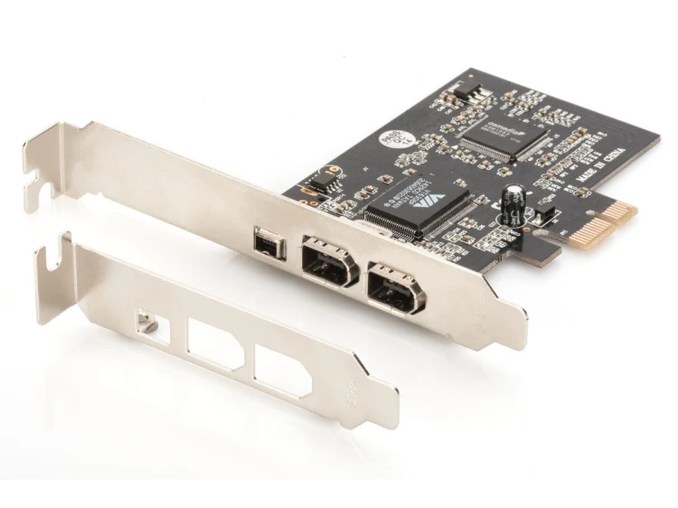 Digitus Karta (Kontroler) Firewire (400) PCI Exp., 2xZew. 1xZew.(Mini) IEEE1394a 6pin+Mini,Low Profile,VT6308P
