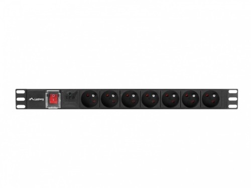 Lanberg Listwa zasilająca Rack PDU 19"  1U 10A 7X 230V PL 2m czarna C14