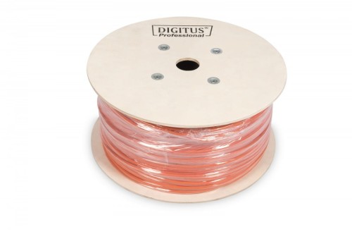 Digitus Kabel teleinformatyczny instalacyjny kat.7, S/FTP, Dca, drut, AWG 23/1, LSOH, 500m, pomarańczowy, szpula