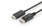 Digitus Kabel adapter DisplayPort 1.2 z zatrzaskiem 4K 60Hz UHD Typ DP/HDMI A M/M czarny 2m