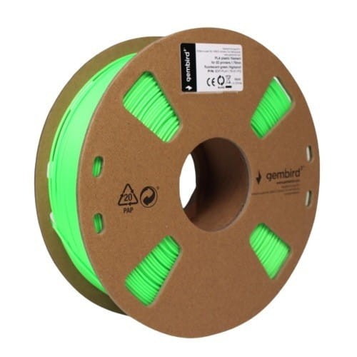 Gembird Filament drukarki 3D PLA/1.75mm/zielony fluorescencyjny