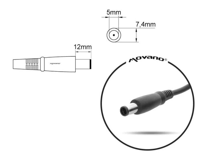 Mitsu ładowarka/zasilacz 19.5v 3.33a (7.4x5.0 pin) - HP