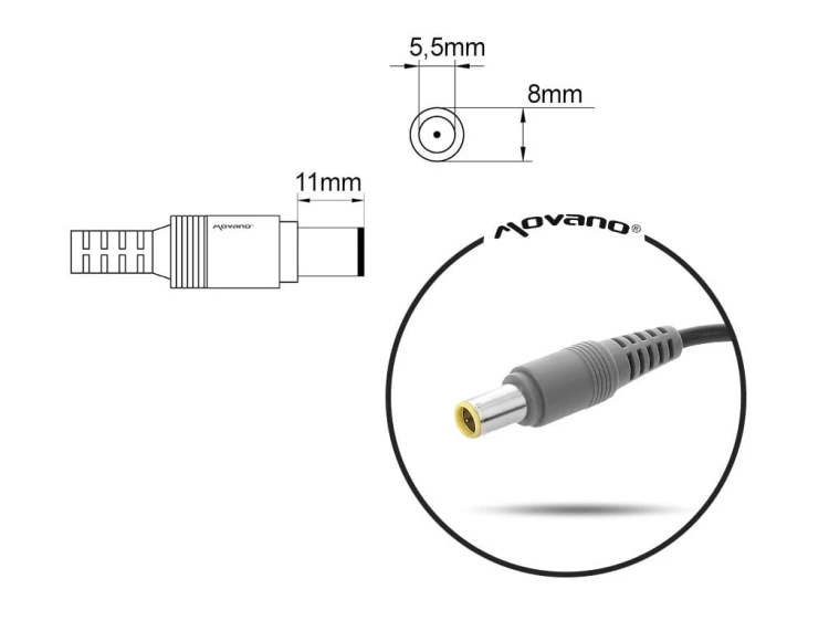 Mitsu ładowarka/zasilacz 20v 4.5a (8.0x5.5 pin) - lenovo 90W