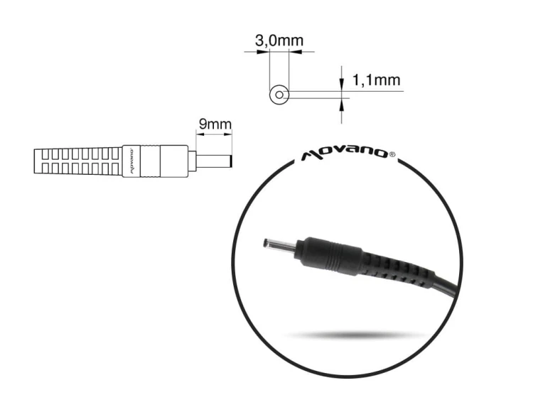 Mitsu ładowarka/zasilacz 19v 2.1a (3.0x1.1) - Samsung 40W