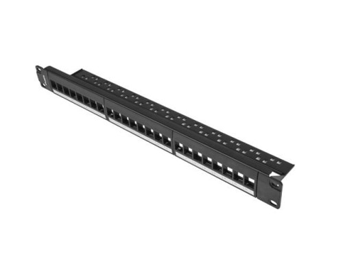 Lanberg Patch panel pusty 24 porty 1U 19 cali czarny do modułów keystone
