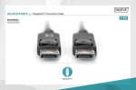 Digitus Kabel połączeniowy DisplayPort z zatrzaskami 1080p 60Hz FHD Typ DP/DP M/M czarny 3m