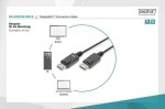 Digitus Kabel połączeniowy DisplayPort z zatrzaskami 1080p 60Hz FHD Typ DP/DP M/M czarny 3m