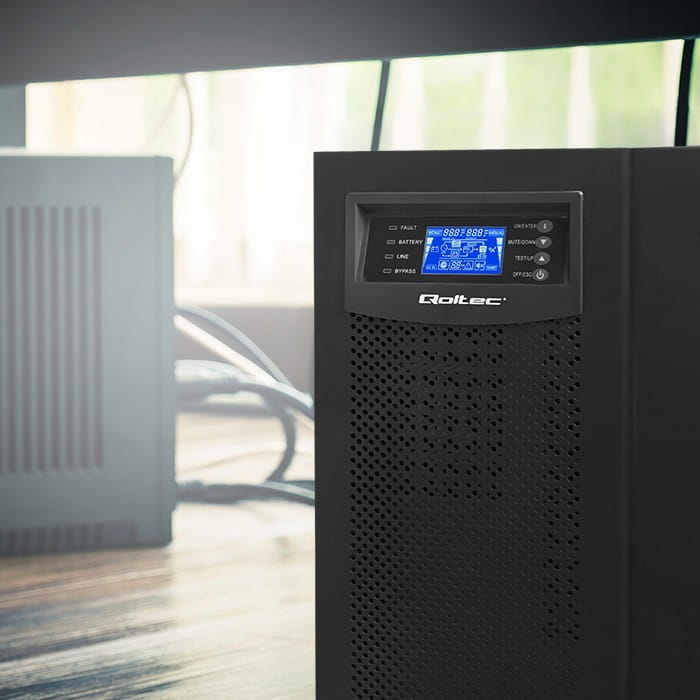 Qoltec Zasilacz awaryjny UPS, on-line, czysta fala sinusoidalna, 10kVA, 8kW, LCD USB