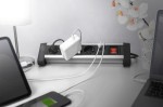 Digitus Listwa zasilająca biurowa 45° 4 gniazdowa, 2x USB (5V/2A) z możliwością obrotu o 290° aluminiowa HQ