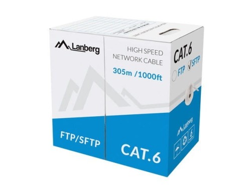 Lanberg Kabel SFTP Kat.6 CU 305 m drut szary