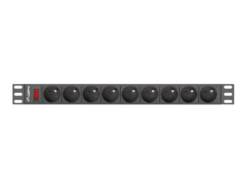Lanberg Listwa zasilająca rack PDU 19 cali  1U 16A 9X 230V PL 3m czarny