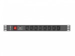Lanberg Listwa zasilająca Rack PDU 19 cali 1U 16A 8X IEC C13 2m czarna C20