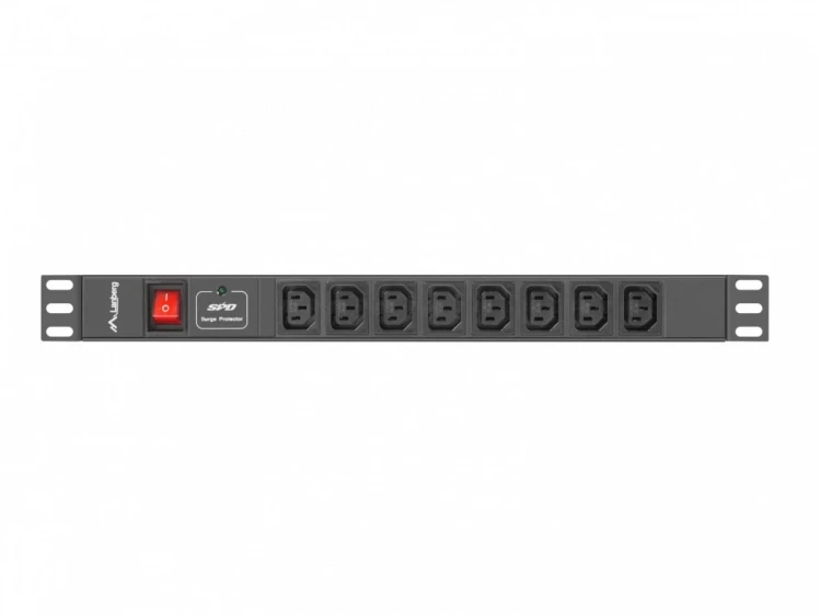 Lanberg Listwa zasilająca Rack PDU 19 cali 1U 16A 8X IEC C13 2m czarna C20