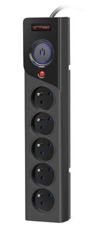 Armac Listwa zasilająca Z5 5m 5x230V 10A  Z5/50/CZ czarna