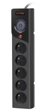 Armac Listwa zasilająca Z5 5m 5x230V 10A  Z5/50/CZ czarna