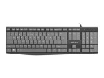 Natec Klawiatura Nautilus US Slim 1.8m czarno-szara
