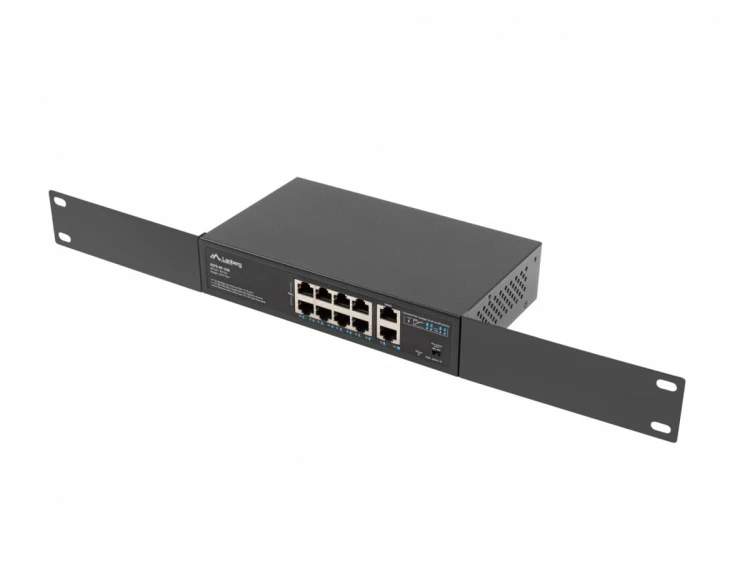 Lanberg Swich 8X100MB  POE+/2X 1GB rack RSFE-8P-2GE-120
