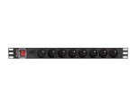 Lanberg Listwa zasilająca rack PDU 19 cali 1U 16A 8X 230V PL 2 czarna