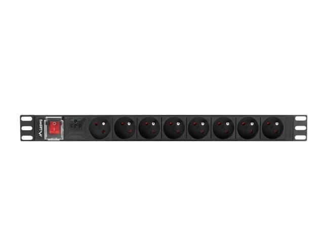 Lanberg Listwa zasilająca rack PDU 19 cali 1U 16A 8X 230V PL 2 czarna