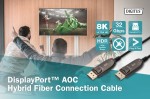 Digitus Kabel połączeniowy hybrydowy AOC DisplayPort 1.4 8K/60Hz UHD DP/DP M/M 20m Czarny