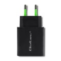 Qoltec Ładowarka sieciowa | 18W | 5-12V | 1.5-3A | USB typ C PD |       USB QC 3.0 | Czarna