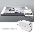 Qoltec Ładowarka sieciowa | 18W | 5-12V | 1.5-3A | USB typ C PD |  USB QC 3.0 | Biała