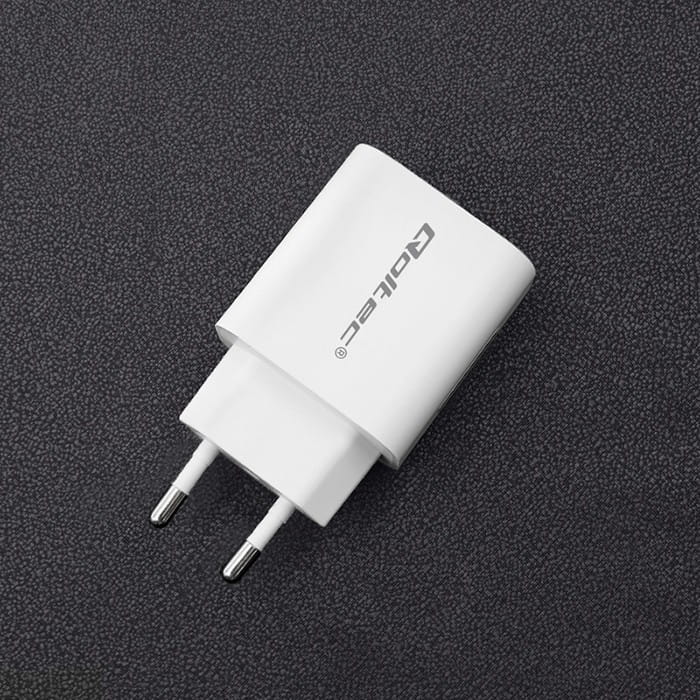 Qoltec Ładowarka sieciowa | 18W | 5-12V | 1.5-3A | USB typ C PD |  USB QC 3.0 | Biała