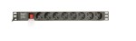 Gembird Listwa zasilająca rack (PDU), 8 gniazd typ Schuko, 1U, 10A, wtyk C14 3m